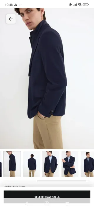 Americana de punto hombre azul marino