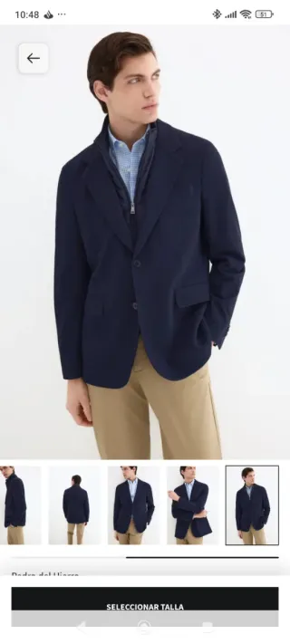 Americana de punto hombre azul marino