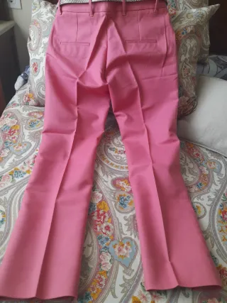 Pantalón Mango Talla 36 Rosa