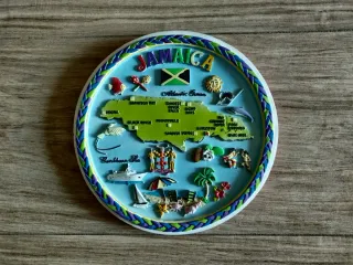 Plato Decorativo Jamaica Mapa