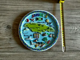 Plato Decorativo Jamaica Mapa