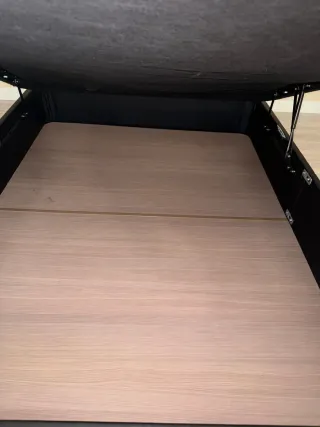 Canapé 190x150 cm Negro, piel, colchón incluido