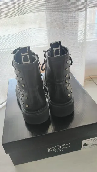 Stivaletti Cult Young neri con cuori