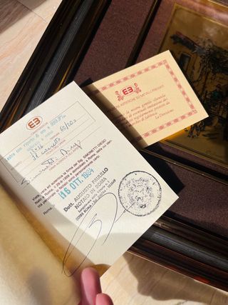 Quadro lastra oro scena rurale