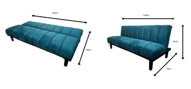 Sofá Cama Cali Terciopelo Gris o Azul – Ideal para Espacios Pequeños