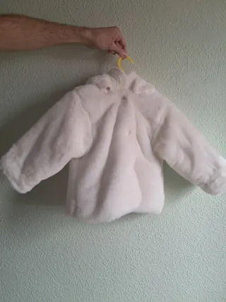 Conjunto invierno bebé blanco y rosa