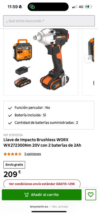 Llave de Impacto WORX NITRO 20V taladro