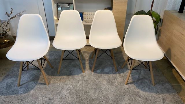 Pack de 4 Sillas Nórdicas Blancas - Estruturas en microfibra