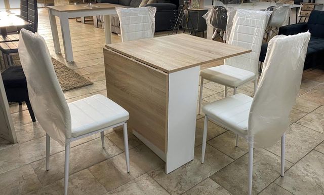 Mesa Libro extensible con alas plegables 140x77cm comedor Suecia