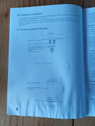 Estufa exterior de gas