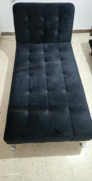 Sofá Cama Terciopelo Negro Nuevo(sin uso)+2 cojine