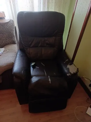 Sillón reclinable eléctrico piel sintética