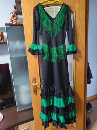Vestido Flamenco Negro y Verde