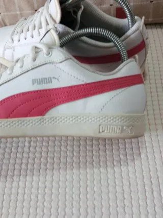 Zapatillas Puma Smash Blancas y Rosas