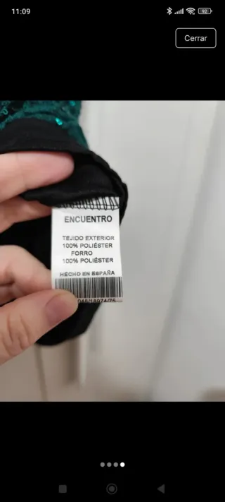 Top lentejuelas verde Encuentro Talla XL