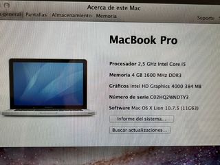 Portatile Apple MacBook Pro Pentium i5 OS X Lion 10