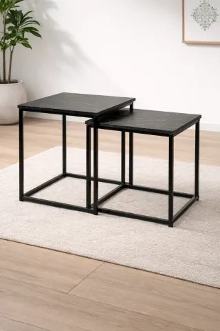 Mesas de apoio modernas (conjunto 2) – pretas