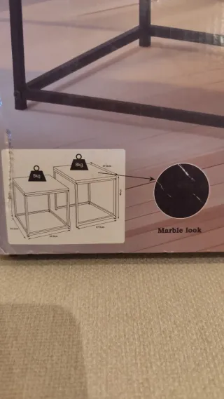 Mesas de apoio modernas (conjunto 2) – pretas