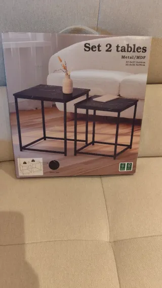 Mesas de apoio modernas (conjunto 2) – pretas