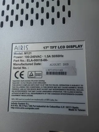 Monitor/TV Airis con altoparlanti inclusi nel monitor