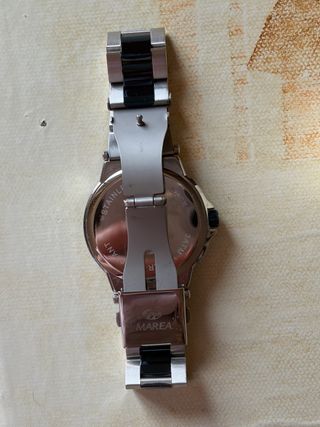 Reloj Marea Hombre Negro y Plateado