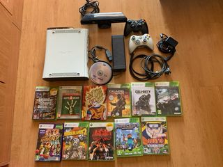 Consola Xbox 360 Blanca + 10 Juegos