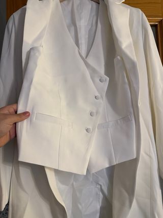 Traje de 3 Piezas Blanco Hombre Talla L