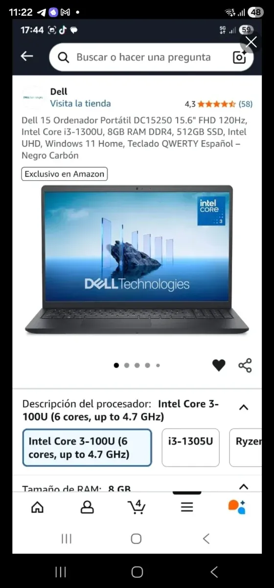 !A ESTRENAR! Portátil Dell 15 DC15250