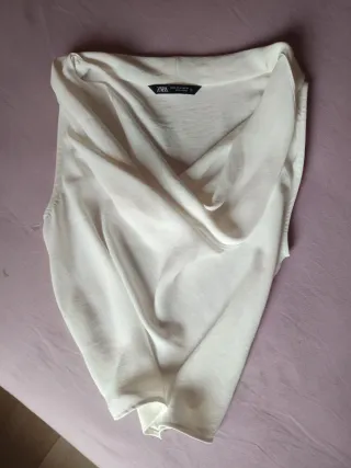 Top Zara Blanco Talla M