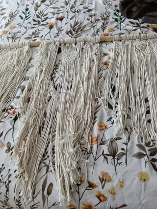 Tapiz macramé crema 108 cm