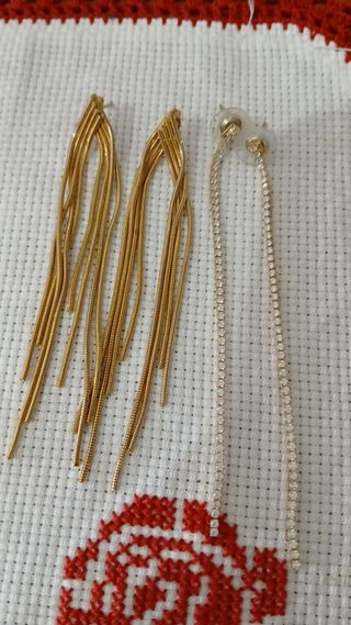 2 paia orecchini bigiotteria dorati