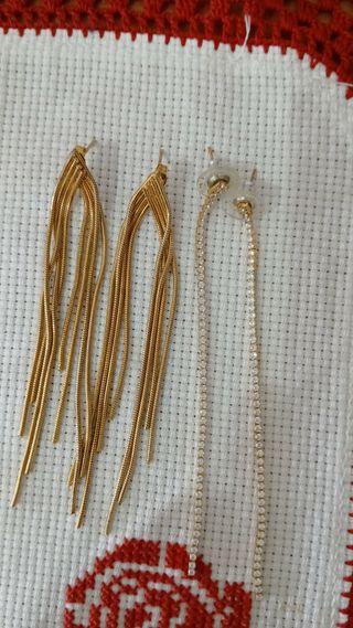 2 paia orecchini bigiotteria dorati