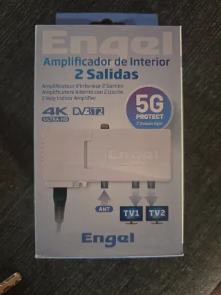 Amplificador TV Engel 25db 2 Salidas 4K DVB-T2