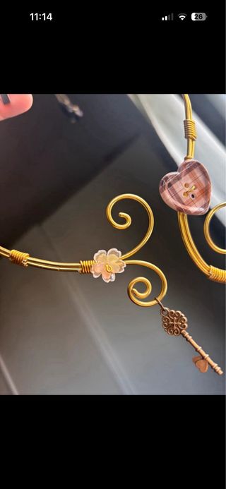 Collana girocollo fairy core con cuore e chiave