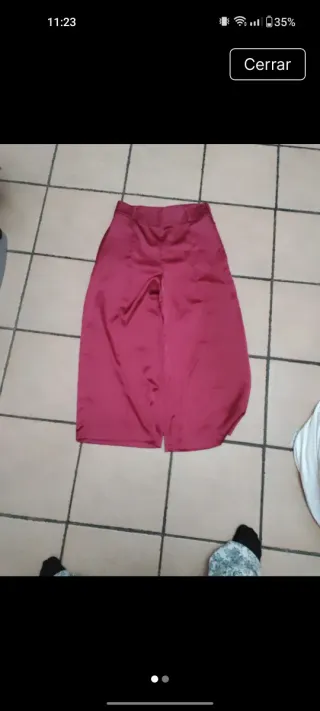 Pantalón campana rosa tela fresca