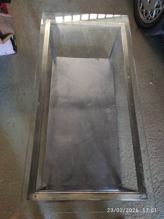 Mesa de centro cristal y acero inoxidable