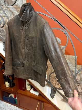 Giacca vera pelle modello vecchia America vintage