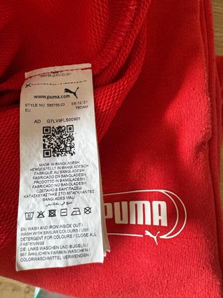 Conjunto Puma chándal rojo y rosa