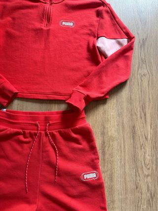 Conjunto Puma chándal rojo y rosa