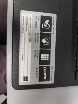 Portátil Acer Negro.   *G