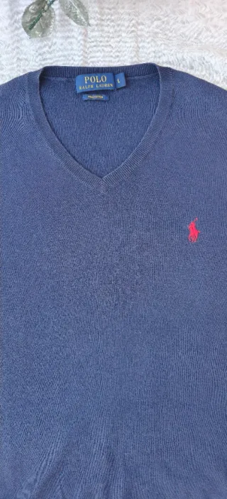 Maglione Polo Ralph Lauren Blu Navy TG L-Cotone!