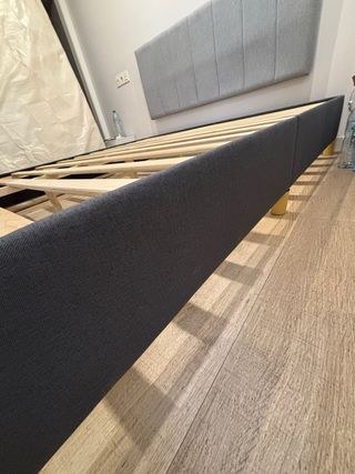 Somier 180x200cm Tela Gris Madera