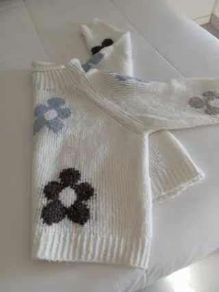Jersey flores blanco talla M