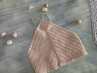 Top de crochet beige