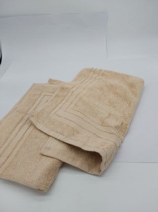 Komfortec 2 Tappeti da Bagno in Cotone, 50x70, 600 g/m², Assorbenti e a Secco Rapido, Beige