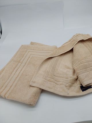 Komfortec 2 Tappeti da Bagno in Cotone, 50x70, 600 g/m², Assorbenti e a Secco Rapido, Beige