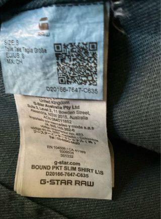 Camisa manga larga de hombre de G-Star Raw (S)
