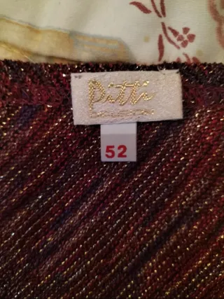 Top cruzado rayas rojo dorado