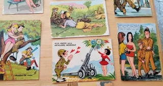 Cartoline umoristiche militari vintage