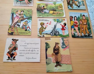 Cartoline umoristiche militari vintage